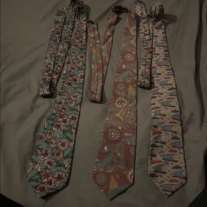 Lot of 3 Yves Saint Laurent Ties Vintage Patterns